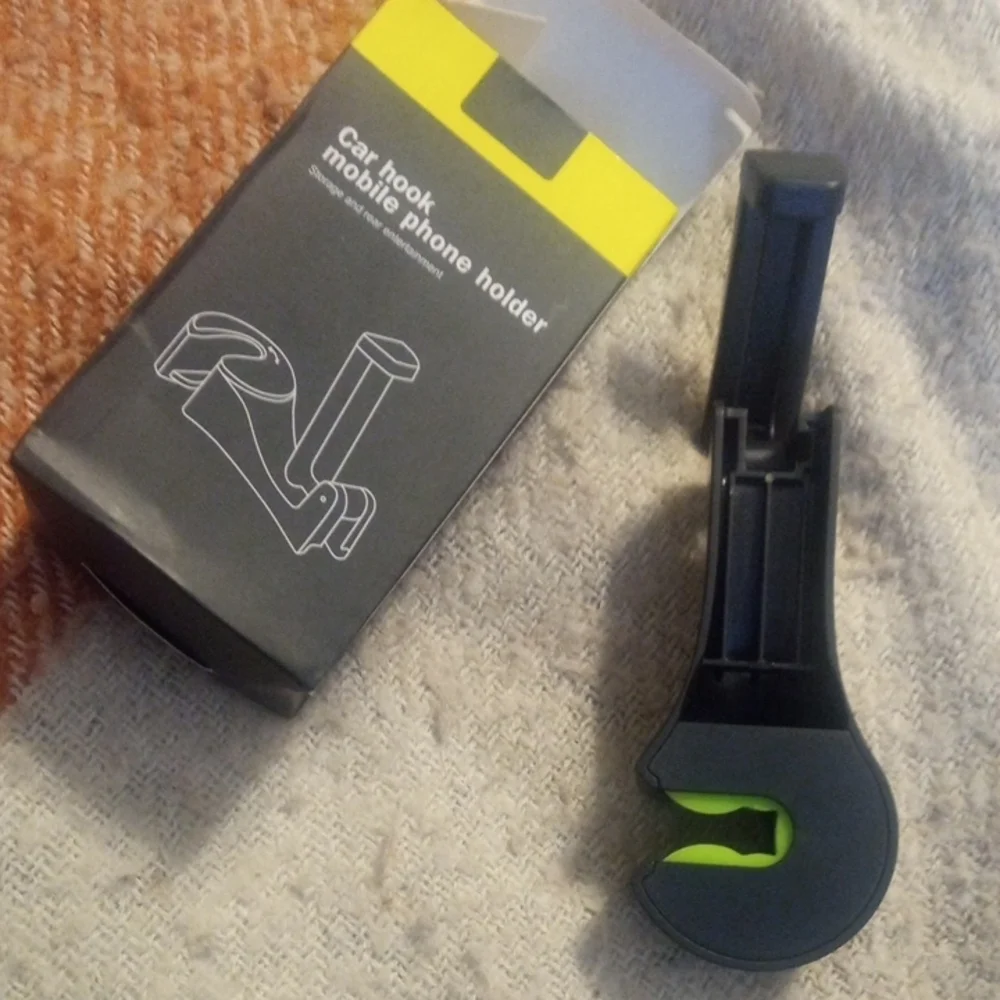 Universal Black Car Hook Mobile Phone Holder